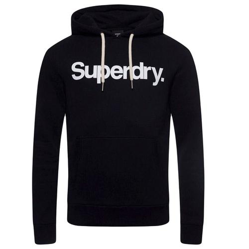 Sweat Superdry Classic Front Logo White Femme Noir