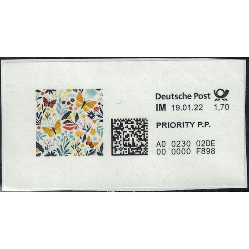 Allemagne Vignette Qr Code Papillons Et Fleurs Su
