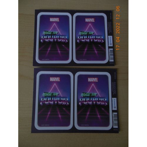Marvel / Leclerc 2021: 1 Pochette De 4 Cartes "Révèle Ton Pouvoir N° 69 / 15 / 97 / 24