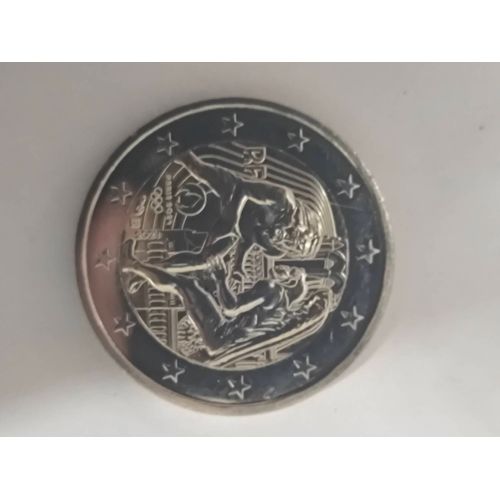 Pièce 2 Euros Commémorative Jo De Paris Emblème Hercules République Française Neuves Sous Socle Détachable Jamais Mise En Circulation