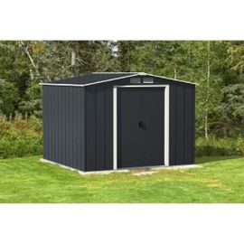 Abri De Jardin En Métal Duramax 6.36 M² - Kit Ancrage Inclus - Gris Anthracite