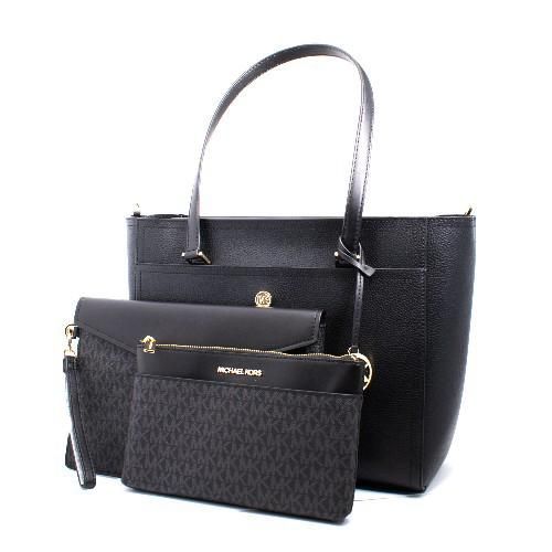 Michael Kors Sacs MICHAEL KORS MAISIE GRAND SAC CABAS 3-EN-1 EN CUIR GRANULÉ NOIR