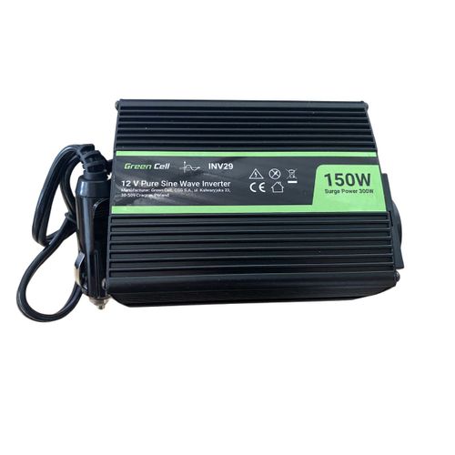 Green Cell(R) 150W/300W 12V 220V/230V Convertisseur Pur Sinus de Tension Volts Voiture Solaire Power Inverter sinusoidale DC AC, Onduleur Transformateur avec Allume Cigare Prise Electrique