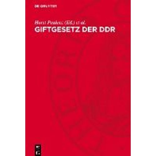 Giftgesetz Der Ddr