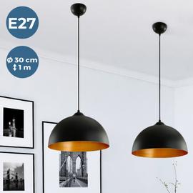 OuXean E27 Petite Suspension Noire Luminaire Suspendu Lustre Industriel Plafond Sans Ampoule 