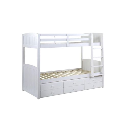Lits Superpos?S S?Parables Anchise Ii - 2 X 90 X 190 Cm - Avec Rangements - Pin Blanc