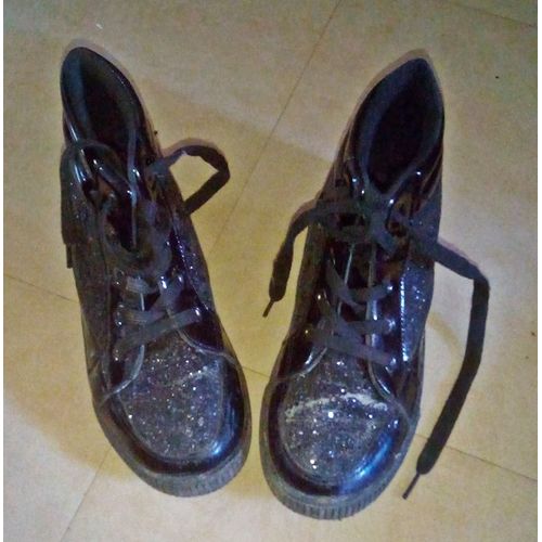 Baskets Montantes Cincinati Paillettes Noires Taille 34 ..