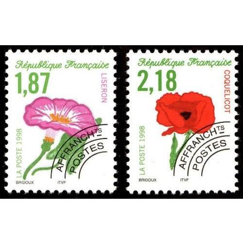 France 1998, Très Beaux Timbres Préoblitérés Neufs** Luxe Yvert 240 Le Liseron Et 241 Le Coquelicot. -