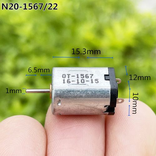 Moteur électrique N20 haute vitesse 12mm, DC 1.5V-6V 3V 3.7V 39300RPM, moteur N20-1567 à balais de carbone précieux, modèle de jouet de loisir