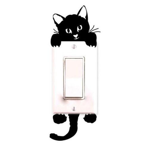 Autocollants D'interrupteur Lumineux Pour Chambre D'enfant, Décoration Murale, Bricolage, Chat Mignon, Décoration De Maison