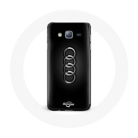 Coque Pour Samsung Galaxy J7 2016 Audi Logo Cache Moyeu Fond Noir