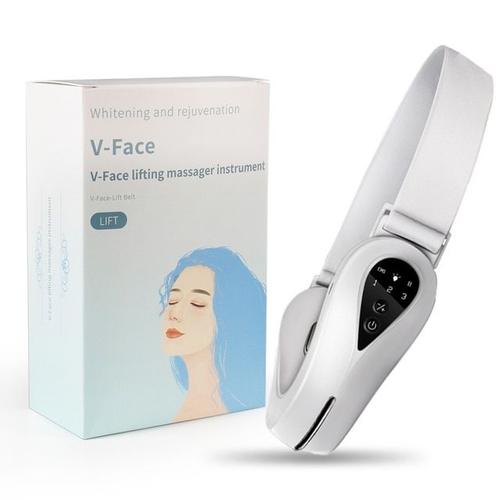 Couleur Avec Boîte Électrique V Visage Visage Lévage Double Menton Réducteur De Lévage Mincourant Microcourant Microcourant Lumière Led Appareils Cou Masseur De Lévage Masseur Pour Le Visage Mandibule Ejercicio Antipapada Facial Facial Appareil