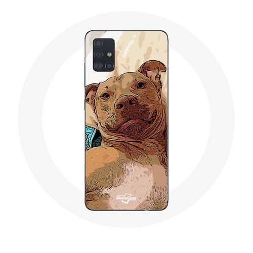 Coque Pour Samsung Galaxy A71 American Pit Bull Terrier Marron