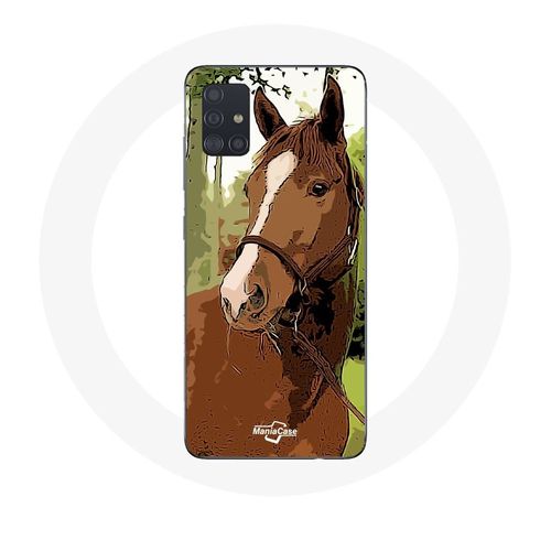 Coque Pour Samsung Galaxy A71 Quarter Horse Marron Race De Cheval