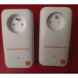2 CPL Prise EXTENDER ETHERNET-Orange-2 Ports Ethernet