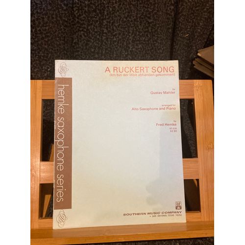 G. Mahler A Ruckert Song Partition Saxophone Alto Piano F. Hemle Southern Music