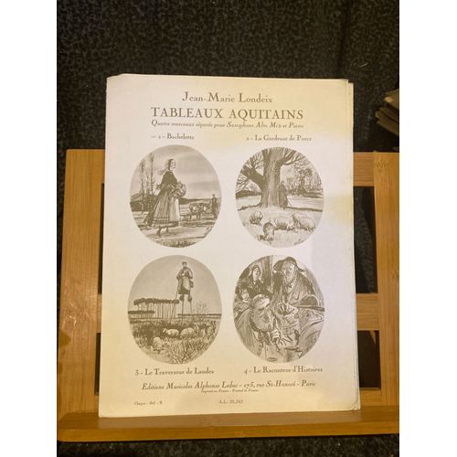 Londeix Bachelette Tableau Aquitain N°1 Partition Saxophone Alto Piano Leduc