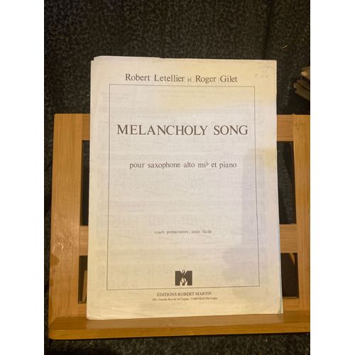 Letellier Gilet Melancholy Song Partition Saxophone Alto Piano Robert Martin