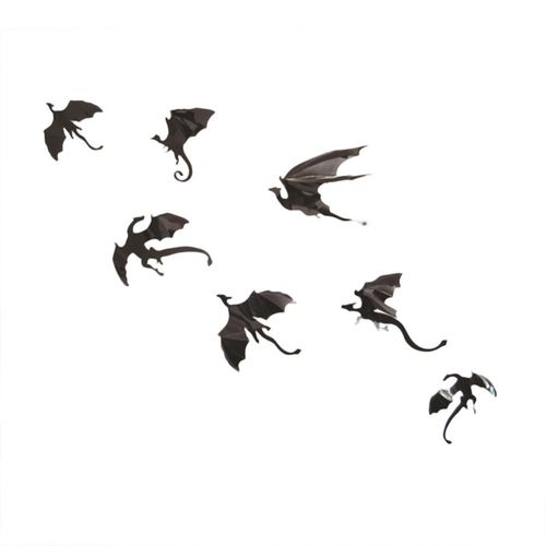 Ensemble De 7 Autocollants Muraux Gothiques, Dragon Volant, Halloween, Bricolage, Fantaisie, Art, Décoration Pour Chambre D'enfants, Vinyle Décoratif