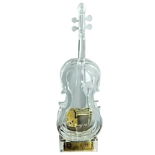 Boîte À Musique En Acrylique En Forme De Violoncelle, Forme Unique Accrocheuse, Résine Acrylique Led, Mini Boîte À Musique À Piles Pour La Maison