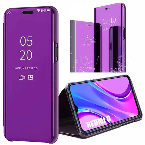 Coque Redmi 9 (6,53"") Effet Miroir Anti Choc Design Tendance Protection Renforcée Violet