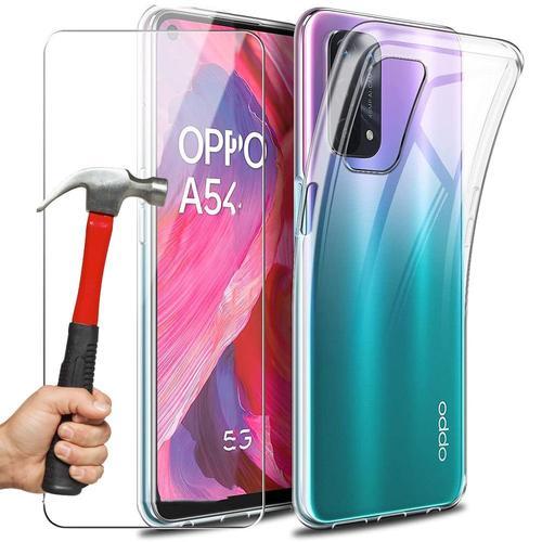 Coque Oppo A54 5g (6,5'') Verre Trempe Inclu Souple Protection Renforcee Anti Choc Silicone