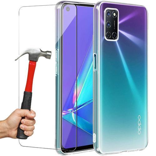 Coque Oppo A72 (6,5'') + Verre Trempe Silicone Haute Resistance Anti Choc