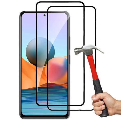 Pack 2 Verre Trempe Redmi Note 10 5g Films Vitre Noir Anti Rayure Haute Resistance