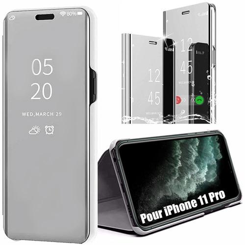 Coque Iphone 11 Pro (5.8"") Protection Intégrale Effet Mirroir Smart Case Argente