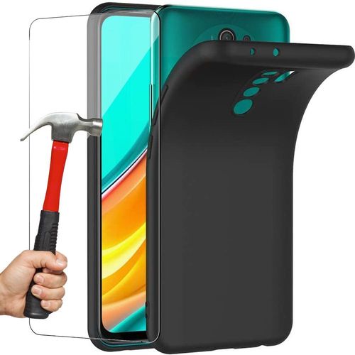 Coque Xiaomi Mi 9 (6.39"") Lot De 2 Verres Trempés Protection En Silicone Simple Anti-Choc Noir