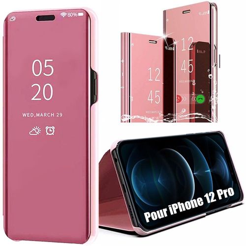 Coque Iphone 12 Pro (6.1"") Protection Avant Et Arrière Smart View Souple Rose