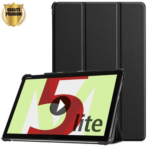 Coque Tablette Huawei Médiapad M5 Lite (10.1"") Noir Avec Support Fonction Et Veille/Réveil Automatique Support