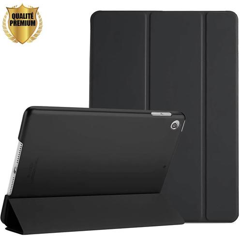 Coque Tablette Ipad (10.2") Housse Noir Élégante Protection 2 Angles De Vue Support Réveil