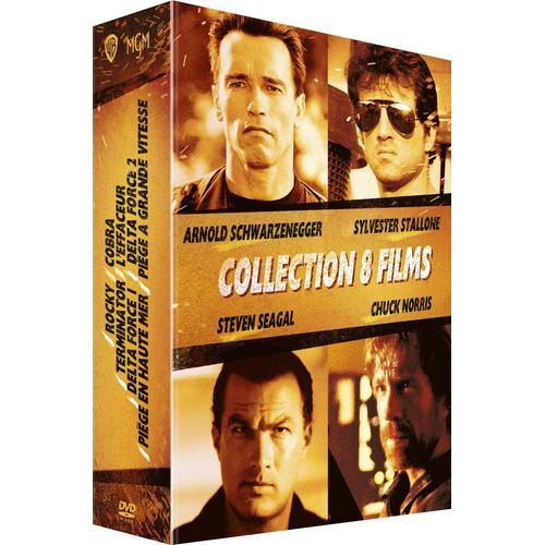 Arnold Schwarzenegger / Sylvester Stallone / Steven Seagal / Chuck Norris - Collection 8 Films : Rocky + Cobra + Terminator + L'effaceur + Delta Force + Portés Disparus + Piège En Haute Mer + Piège À Grande Vitesse - Pack