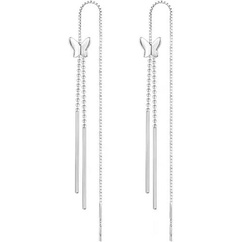 Boucle D'oreille Longue, Boucles D'oreilles Argent 925 Femme Boucle Doreille, Cadeau Femme Fille