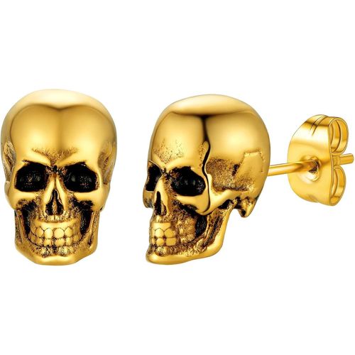 Boucle D'oreille Tete De Mort Clou D Oreille Crâne Homme Punk Garçon Femme Pendentif Fantôme Acier Créole Fille[Argent/Doré/Noir-Celtique] Bijoux Cadeau Halloween Mariage Noël