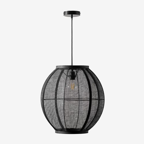 Plafonnier En Lin Ziyec Noir Ø45 Cm