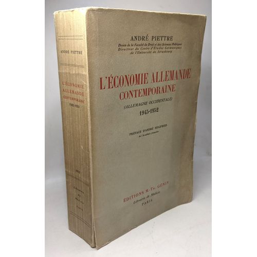 L'économie Allemande Contemporaine (Allemagne Occidentale) 1945-1952