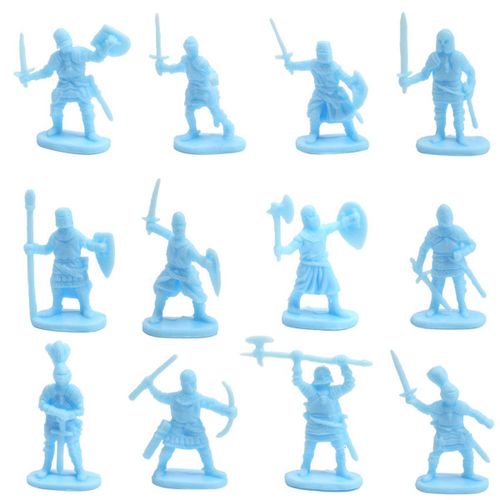 1: 72 400/Ensemble Figurines De Soldats Anciens En Plastique Jouet Archaïques Épéiste Figurine D'action Bricolage Scène Guerre Bleu