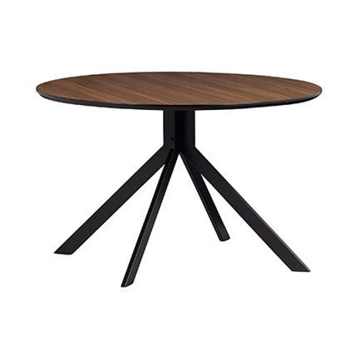 Table Ronde 120x75 Cm En Bois Et Acier Noir