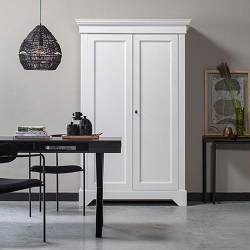 Armoire 2 Portes 118x47x191 Cm Blanc - Eliam