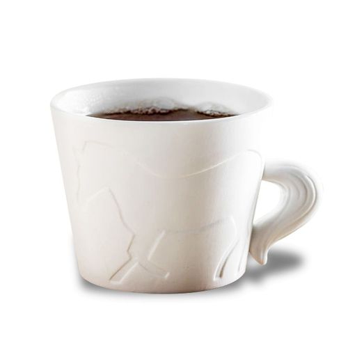 Tasse Cheval Mug Avec Anse Queue D'animal En Porcelaine