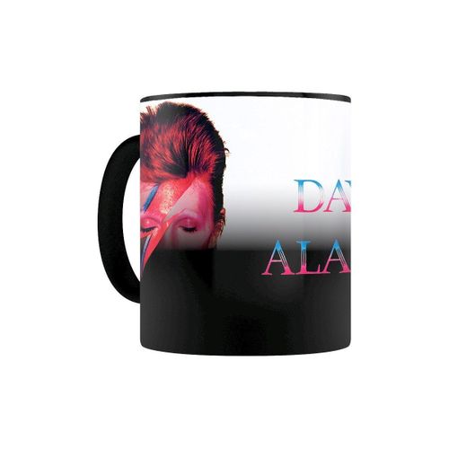 David Bowie Tasse Ziggy Stardust Magique Qui Change De Couleur Noir