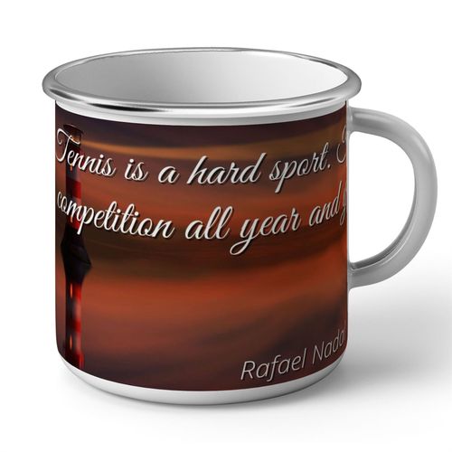 Mug En Métal Emaillé Play Alone Rafael Nadal Tennis Citation Inspirante Anglais Motivation