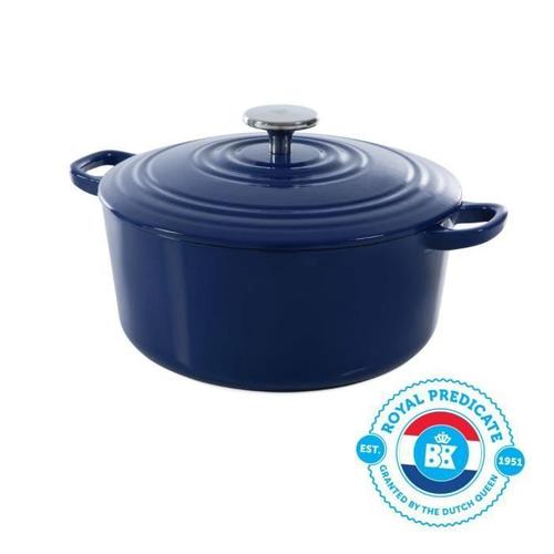 Bk Cookware H6074.528 Bk Bourgogne Cocotte En Fonte - Ronde - 28 Cm - 6.7l - Revetement Émaillé - Couvercle Avec Anneaux