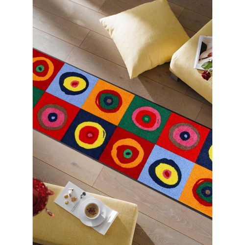 Tapis Entrée 40x60 Tissé Multicolore Rectangle Motif Rond Sergete