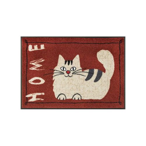 Paillasson 50x75 Tissé Motif Animaux Catome Rouge