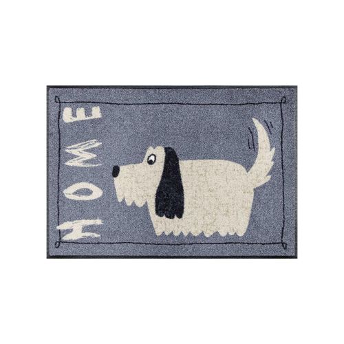 Paillasson 50x75 Tissé Motif Animaux Dogom Gris