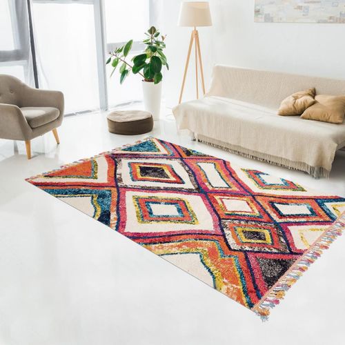 Tapis Berbère 120x170 Tissé Motif Ethnic Lyn5 Ourika Violet