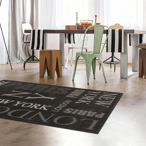 Tapis Entrée 60x110 Gris Et Beige Motif Fresque Fincau 11
